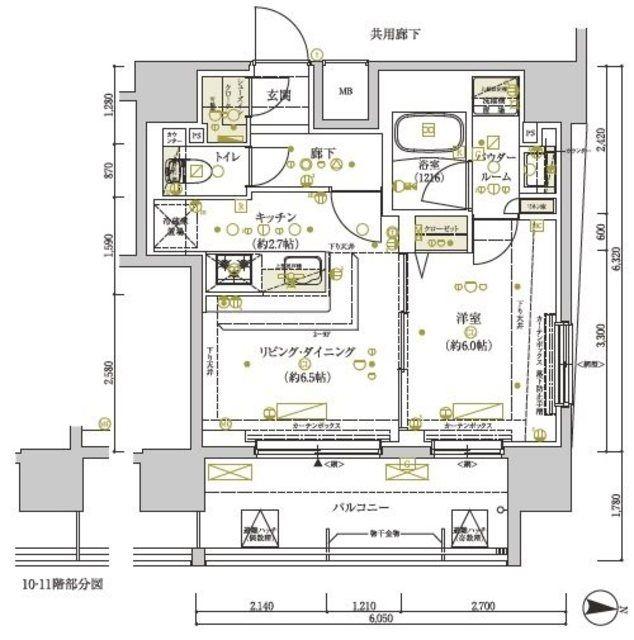 メインステージ両国II(1LDK/5階)の間取り写真