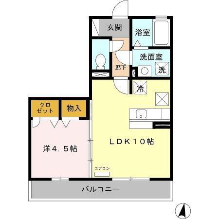 ホワイトガーデン(1LDK/1階)の間取り写真