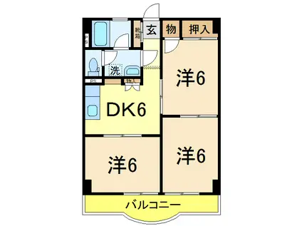 みくにマンション(3DK/3階)の間取り写真