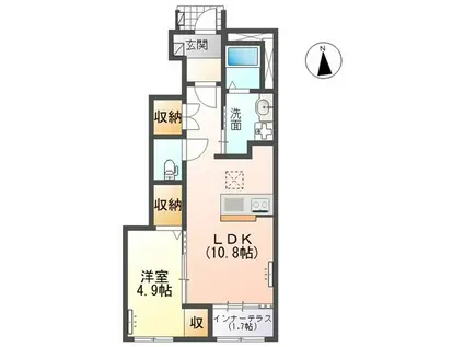 トータスV(1LDK/1階)の間取り写真