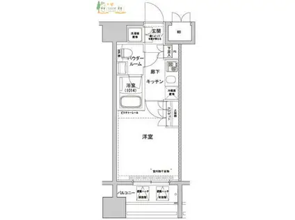 ライジングプレイス川崎(1K/12階)の間取り写真