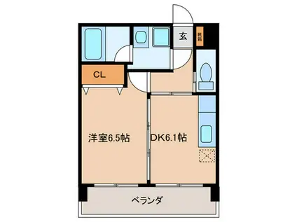 グリチーネ(1DK/2階)の間取り写真