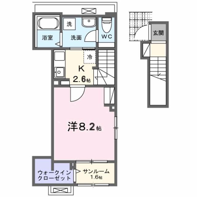 コロレ宝永町(1K/2階)の間取り写真
