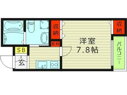 ベリーウェルII(1K/3階)の間取り写真