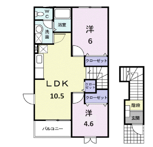 ビッグ フォレスト A(2LDK/2階)の間取り写真