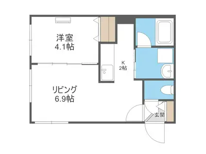 NOVELLO NANGO(1LDK/4階)の間取り写真