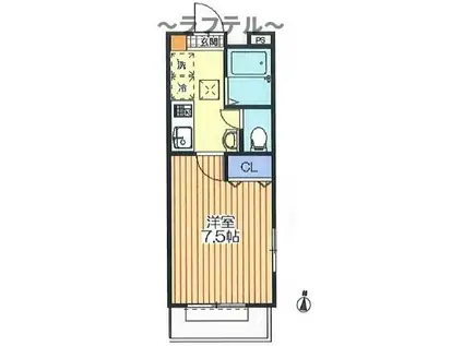 DAL SEGNO COCONE(1K/1階)の間取り写真