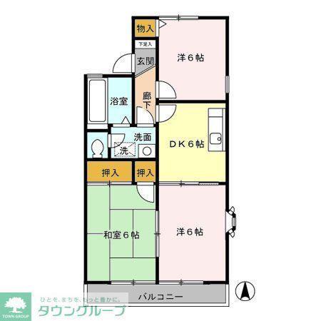 セジュールネオサイトI(3DK/2階)の間取り写真