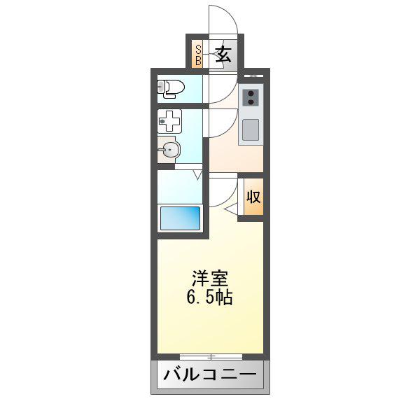 エスリード新北野グランリンク(1K/3階)の間取り写真