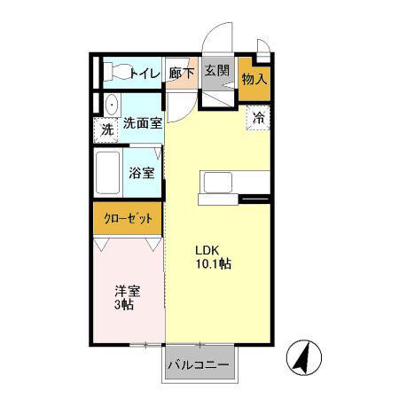 イル・セレーノ(1LDK/1階)の間取り写真