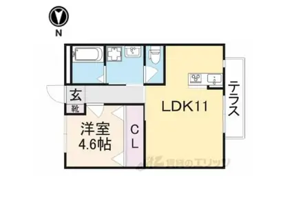 タ―シェリー大和八木(1LDK/2階)の間取り写真