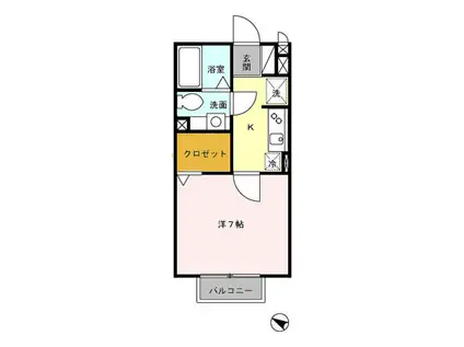 メゾンエスポアール(1K/2階)の間取り写真