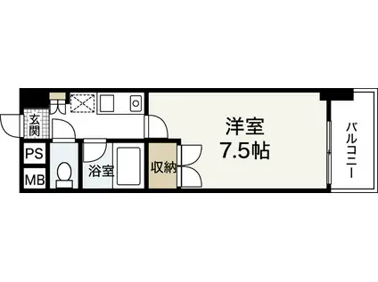 リバーメゾン横川(1K/7階)の間取り写真