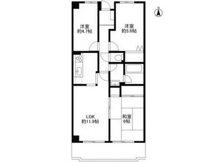 ライブオン和田(3LDK/1階)の間取り写真