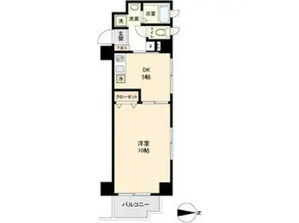 アーバンフラッツ伏見(1DK/5階)の間取り写真