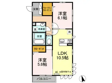 コンフォートプラスT(2LDK/2階)の間取り写真