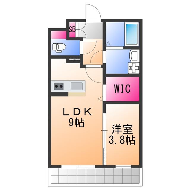 サザンクレスト高師浜(1LDK/5階)の間取り写真