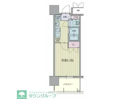 パルティール城西(1K/5階)の間取り写真