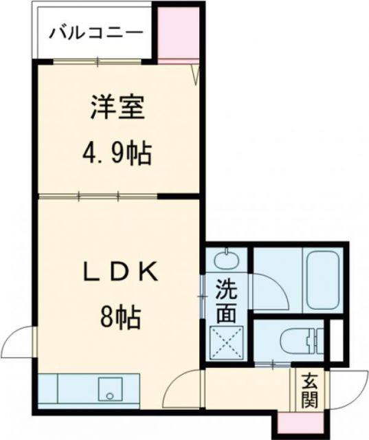 クリサンス(1LDK/1階)の間取り写真