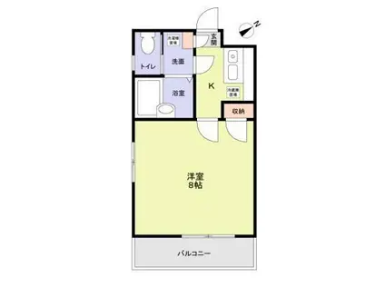 カスカータII(1K/1階)の間取り写真