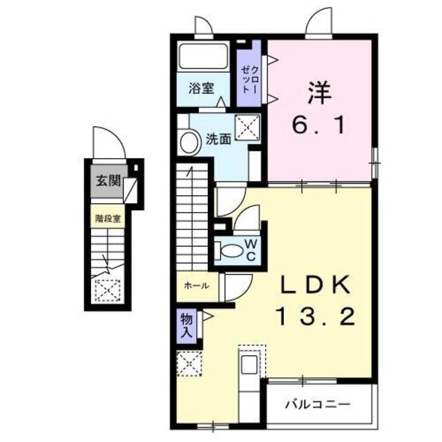グリシーヌ(1LDK/2階)の間取り写真