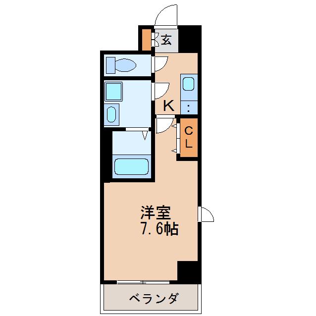 メイクス新栄(1K/2階)の間取り写真