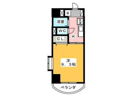 シャトーボナール(1K/7階)の間取り写真