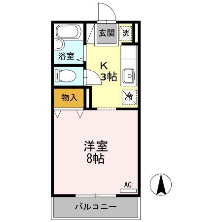 コーポブルースカイ(1K/1階)の間取り写真