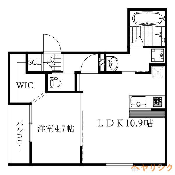 CIEL(1LDK/1階)の間取り写真