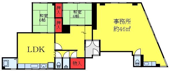 木下ビル(3LDK/2階)の間取り写真