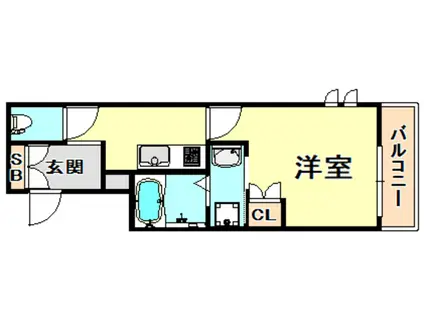 ホワイトハウス水道筋(1K/2階)の間取り写真