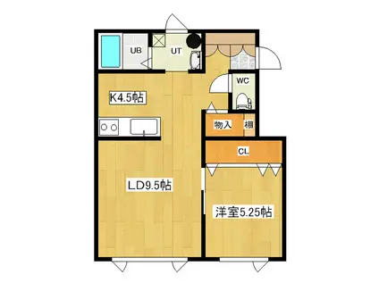 スプリングエステートII(1LDK/1階)の間取り写真