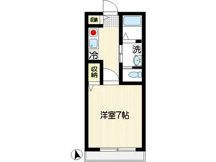 セゾンガーデン(1K/1階)の間取り写真