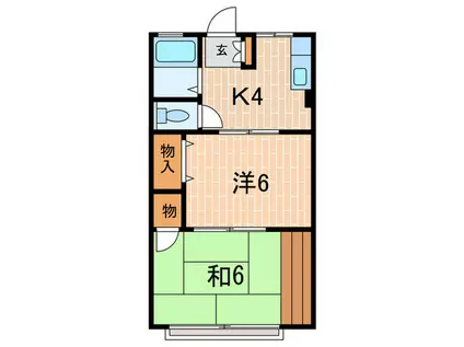 モナムII(2K/1階)の間取り写真