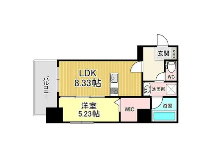 プレジデンスザ小倉(1LDK/10階)の間取り写真