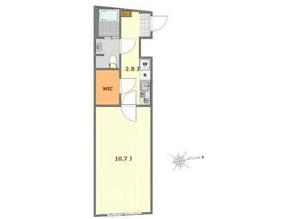 ラシクラス小岩駅前(1K/2階)の間取り写真