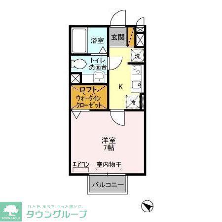 サンモールS(1K/2階)の間取り写真