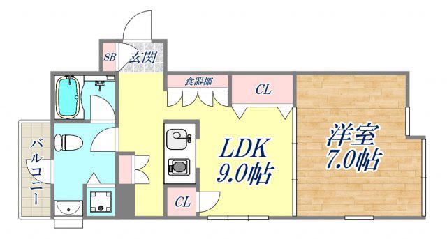 ASTORIA(1LDK/2階)の間取り写真