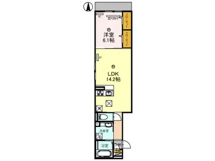 ヴェラ ロホ(1LDK/1階)の間取り写真