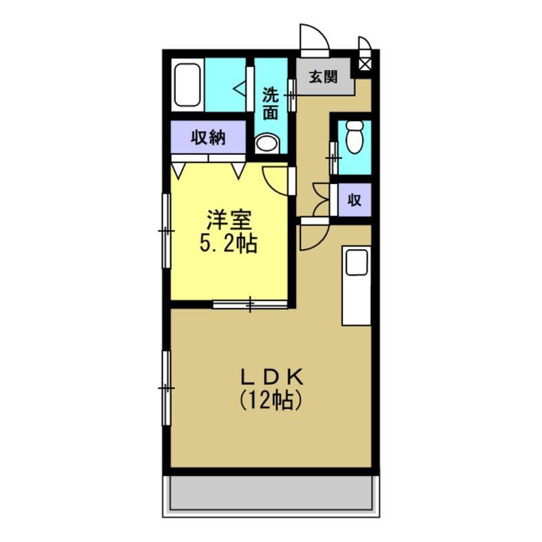 ドエール住吉C(1LDK/1階)の間取り写真