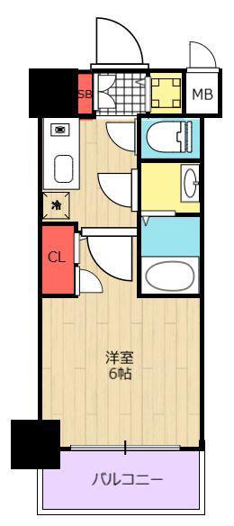 エスリード大阪ドームCERCA(1K/11階)の間取り写真