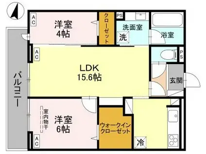 NOBLE PALACE戸塚東 B(2LDK/3階)の間取り写真