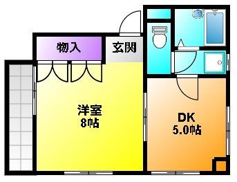 アパーション秀浩(1DK/2階)の間取り写真