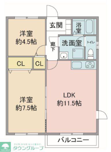 エスポワールいずみ(2LDK/1階)の間取り写真
