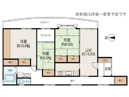 コーポアポロン(3LDK/2階)の間取り写真