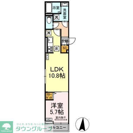 セレスティア小茂根(1LDK/1階)の間取り写真