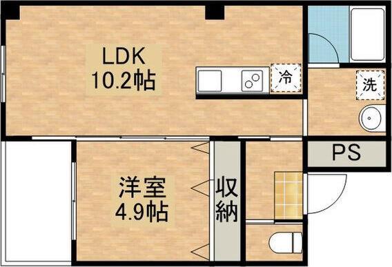 イーストパークマンション(1LDK/3階)の間取り写真