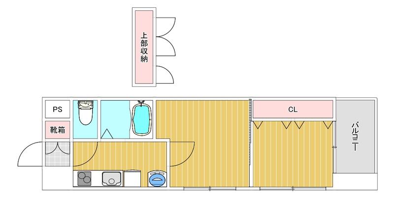 アリビオ天神南(2K/9階)の間取り写真
