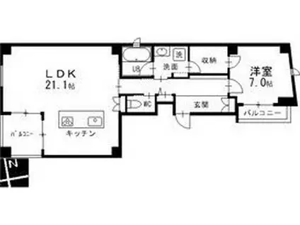 METRO GARDEN 丸の内(1SLDK/6階)の間取り写真