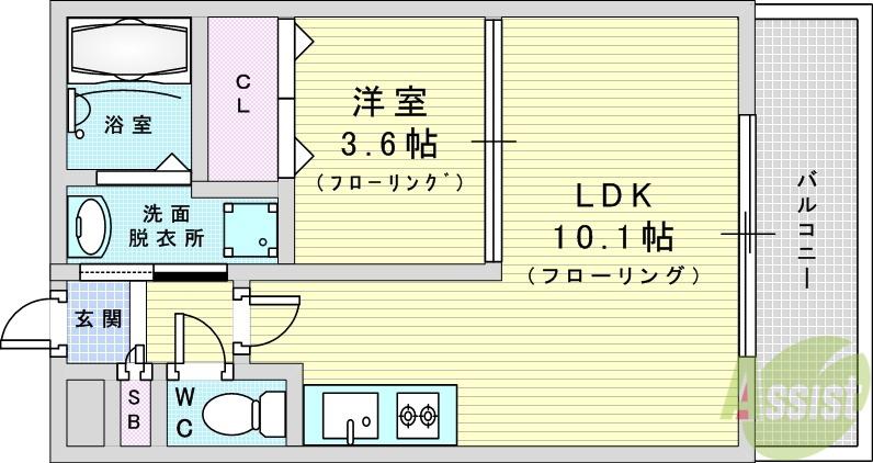 プレジオ御幣島(1LDK/8階)の間取り写真